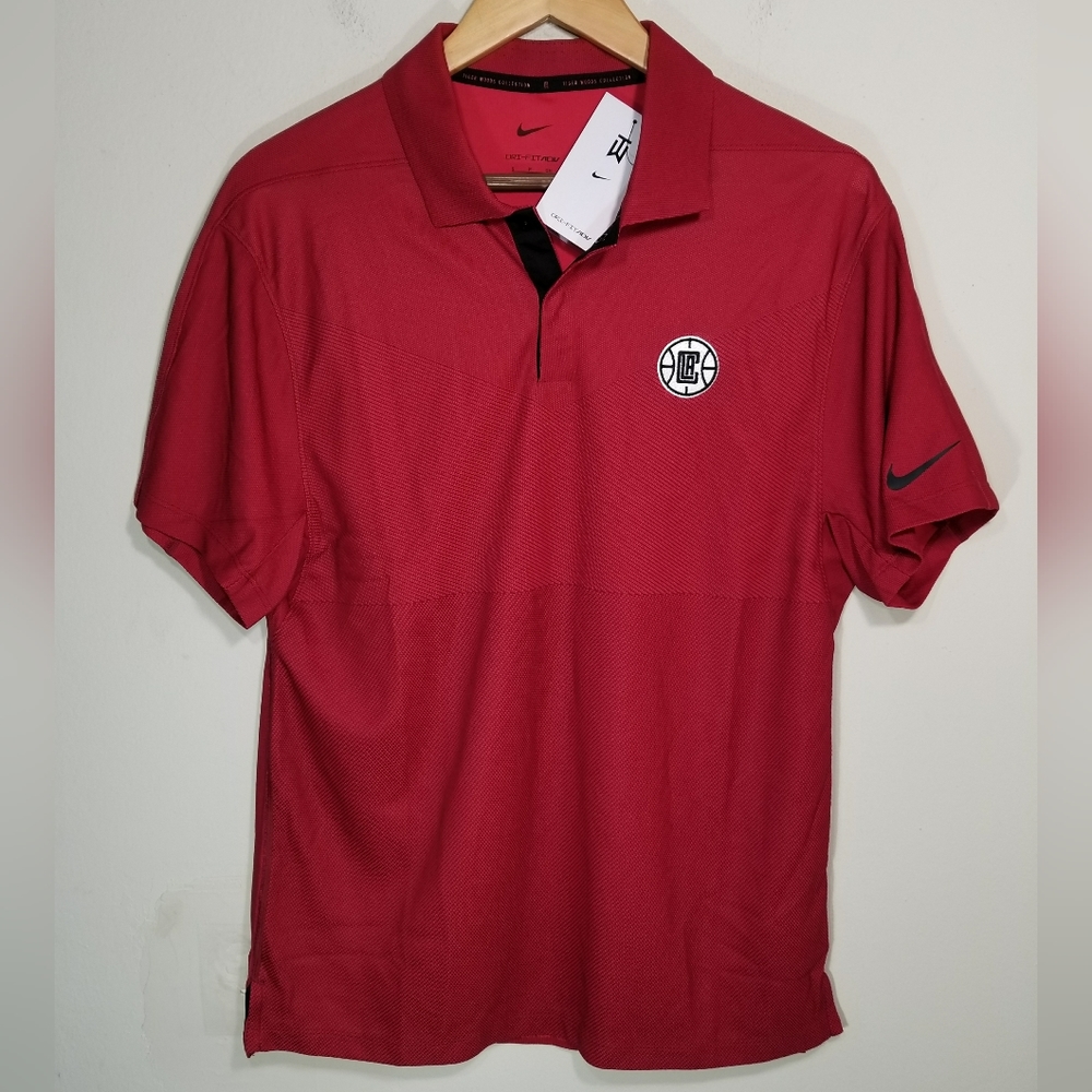 Nike Dri-Fit Tiger Woods Collection LA Clippers NBA Golf Polo Shirt Mens Small